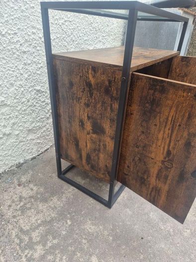 Industrial Style Sideboard with Glass Top