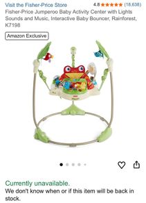 Fisher Price Jumperoo Baby Activity Center