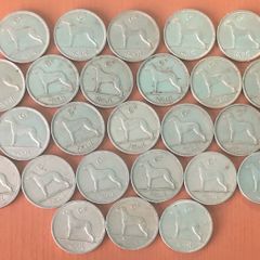 Full set of irish sixpences