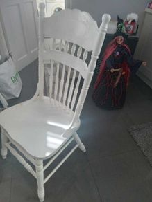 Wooden dining chair - painted white