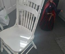 Wooden dining chair - painted white