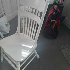Wooden dining chair - painted white