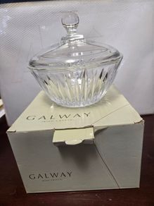 Galway Irish Crystal bowl with lid