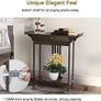 Narrow Entryway Console Tables Storage 2 Tier Rustic Tall Long Desk 81.5x32x82cm Bamboo Sofa High Table Chinese Image 6