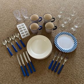 Camping or Caravaning mixed Crockery
