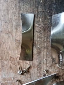 Stainless Steel Drawer handles x 11 No. With fixing screws.