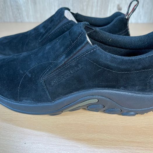 Merrell Jungle Moc Shoes in Midnight Black Suede Leather Size UK 9 EU 43.5 BNWT