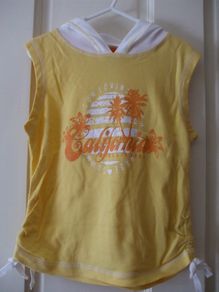 SALE!  Girls Yellow Hooded Top