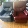 Two Leather reclining armchairs Image 5