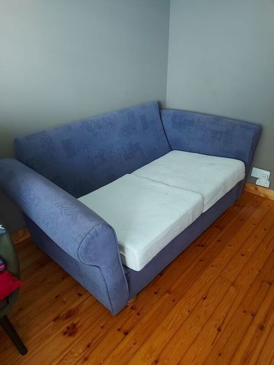 Blue Sofa Bed new seat cushions