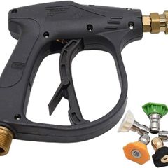 NEW SALE | High Pressure Washer Gun with 5Pcs Spray Nozzles, 4350 PSI 1/4" Quick Release Car Washer Gun, Power Short Spray Gun M22 Metric Thread for Car Cleaning