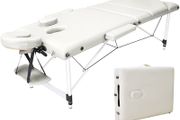 MASSIVE SALE Portable Massage Bed Table - 3-Section Aluminium Foldable Beauty Couch for Reiki Therapy Treatment Salon Healing - Metal Headrest Support/with Carry Bag