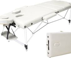 MASSIVE SALE Portable Massage Bed Table - 3-Section Aluminium Foldable Beauty Couch for Reiki Therapy Treatment Salon Healing - Metal Headrest Support/with Carry Bag