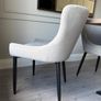 Set of 6 Grey Velvet Dining Chairs Image 3