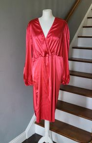 Shein red satin dress, Size 2XL / UK20
