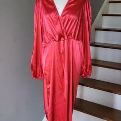 Shein red satin dress, Size 2XL / UK20