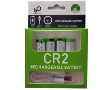 CR2 Rechargeable Li-ion Batteries 3.7V 300mAh USB-C Charging Cable 4 Pack