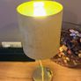 Pair of Velvet Table Lamps with Gold Base Image 2