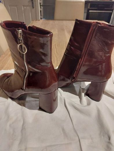 Burgundy Patent Boots