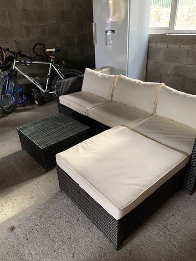 Black rattan effect patio furniture