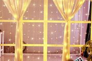 Curtain Fairy Lights,300 Led Curtain Lights Waterproof Warm White Fairy Lights USB Powered Outdoor String Lights 3m x 3m with Remote for Indoor Bedroom Christmas Party Wedding Patio Decoraions