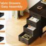Computer Desk with 8 Fabric Drawers, Office Desk with Storage 120 x 48 cm Black Home Office Desk, PC Study Desk for Bedroom and Living Room Compact Work Table with More Storage Space Image 5