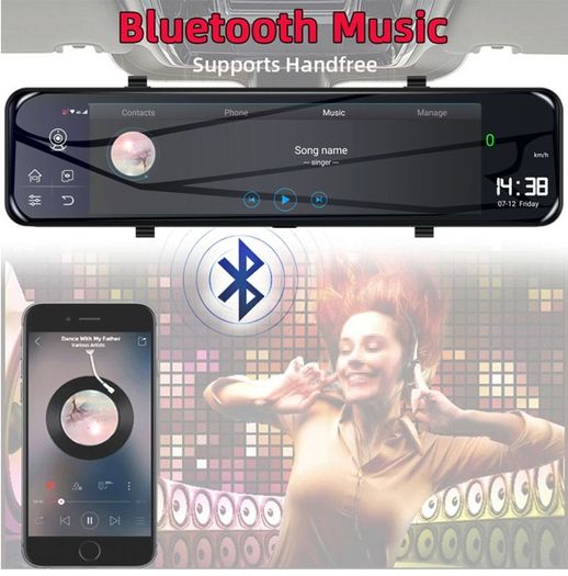New Cam Wifi Dual Lens Video Recorder Dash Camera Dvr Rearview Mirror 4G GPS Navigation