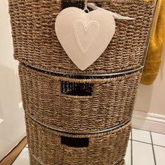 Tall wicker storage unit