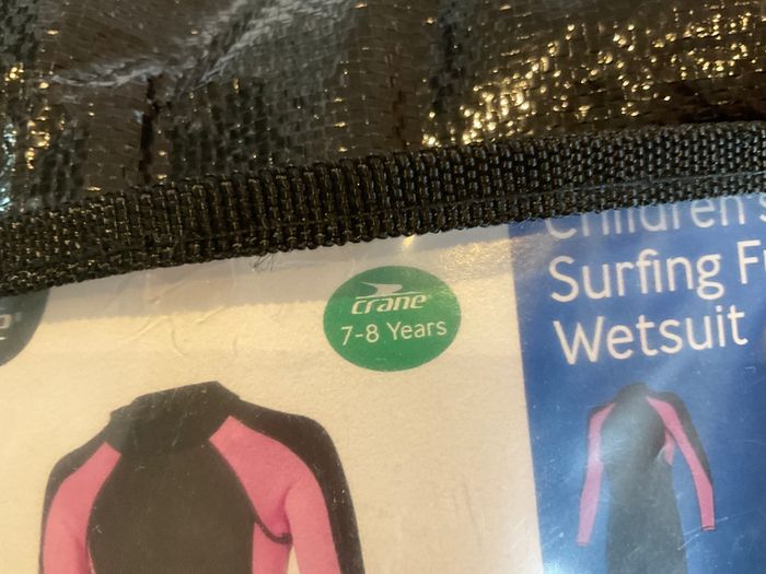 Girls Crane Full Surfing Wetsuit black pink with carry bag 7 8