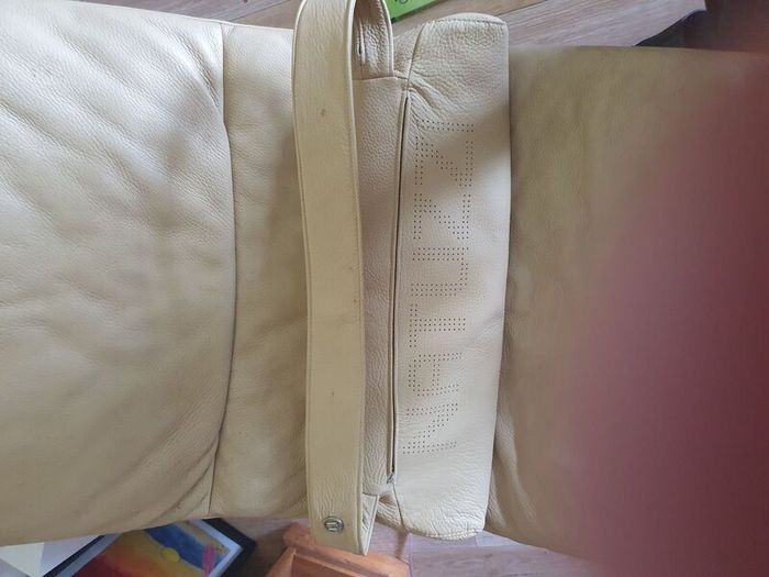 Natuzzi Vintage Modernist  Leather Swivel Chaise L