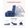 Floor Chair, 5 Adjustable Positions Folding Floor Gaming Chair with Back Support, Armrests, and Cushion, Sturdy Metal Frame with Recycled Foam and Linen Fabric, for Reading, Relaxing, Dark Blue Image 5