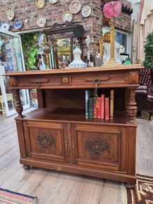 Antique Walnut Buffet / Sideboard with Marble Top