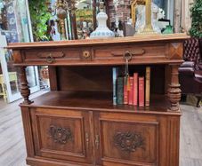 Antique Walnut Buffet / Sideboard with Marble Top
