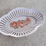 SET OF 2 Bavaria Schumann reticulated tray or dish hand painted floral pattern perfect dresser dish Image 2