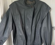 Vintage Grey Leather Jacket Size 40