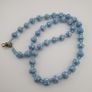 Vintage Venetian Style Light Blue White Dotted Glass Beads Necklace Image 8