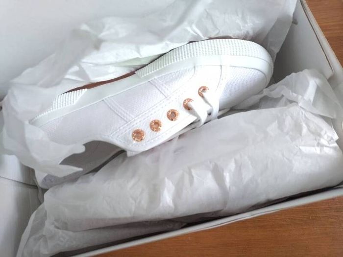 Superga 2750 COTU CLASSICWhite_Rose Gold  , size uk4/eu37