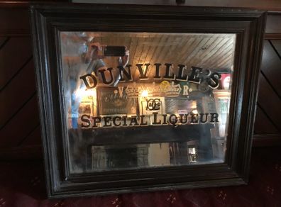 Dunvilles Three Crown Whisky Advertising Pub Mirror 740mm x 640mm