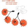 USB Rechargeable Emergency Disc Beacon with 9 Flash Modes,2 in 1 Charging Cable & Car Charger Roadside Flashing Warning Lights for Car Truck Boats Batteries Included 6 Image 3