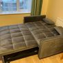 Sofa bed, grey velvet, 2-seater Image 3