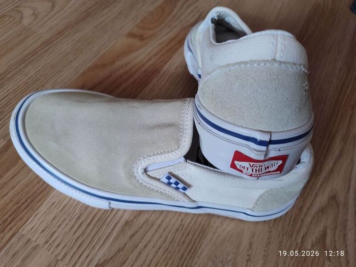 Vans Skate Slip-On (Off-White / Cream) - Size UK 3.5 / EU 36 - Like New Teen / Boys