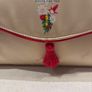 Escada Fiesta Carioca Ivory Satin like fabric with Rose Pink Trim Toiletry, Make Up - Clutch Bag Image 2