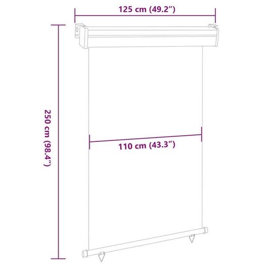 Balcony Side Awning 125x250 cm Brown