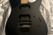 Made in Japan Jackson dinky Solid Black Guitar Body.Factory original paint finish. Floyd tremolo ready electric guitar parts accessories