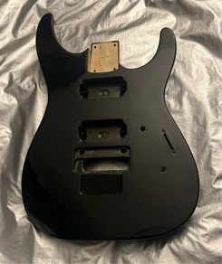 Made in Japan Jackson dinky Solid Black Guitar Body.Factory original paint finish. Floyd tremolo ready electric guitar parts accessories