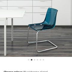 Dining Chairs Blue/Chrome (3 Chairs)