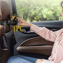 1Pc  Adjustable Car Seat Phone Holder with Headrest Mount -