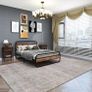 King Size Bed Frame with Headboard,Oval-Shaped Pla Image 3