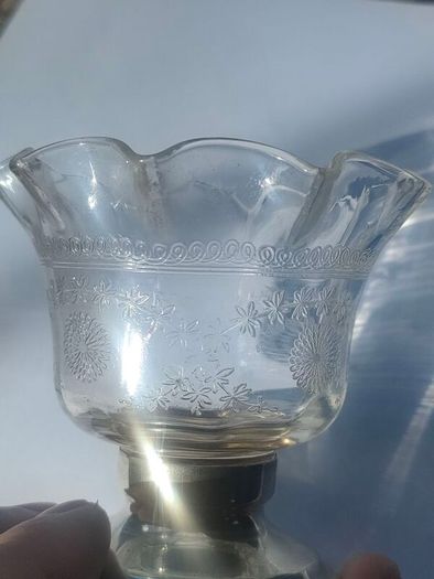 Art nouveau glass vase on Chester Sterling base