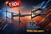 Tv Wall Mount Bracket Tilt Swivel Long Arm 43-80"